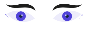 Close-up of upturned eyes